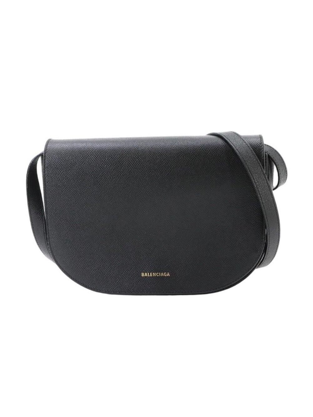 Balenciaga Ville Day Shoulder Bag Leather Black Gold